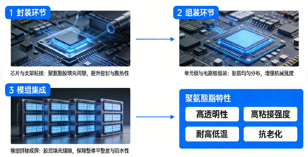 聚氨酯胶在 LED 显示与照明领域的应用：从封装到模组的全流程粘接